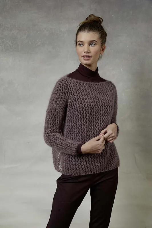 Must-Have Pullover im Netzmuster aus Mohair Luxe