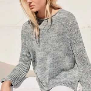 Angebot Pullover mit Ärmeln im Patentmuster aus LandLust Sommerseide