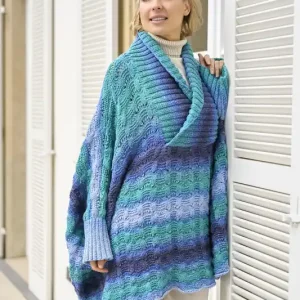 Poncho aus Pro Lana 1-2-3 Ideen Merino Weltweiter Versand