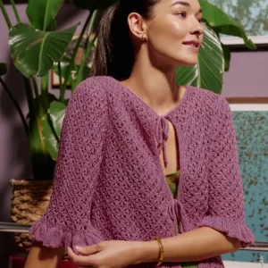 Jacke Im Ajourmuster aus Diversa Sichere Zahlung