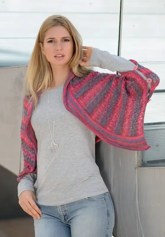 Rabatt Stolacape aus Linie 97 Starwool Lace Color