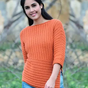 Im Trend Asymmetrischer Rippenpullover aus Starwool