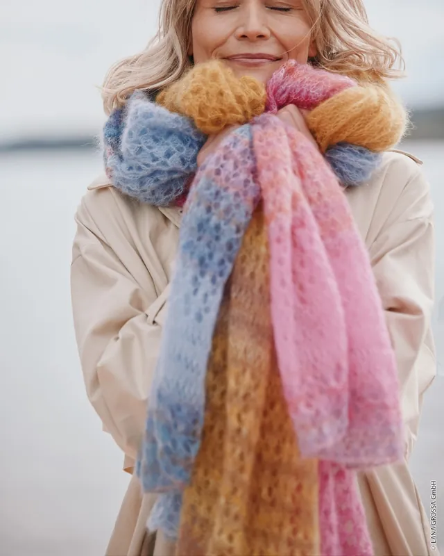 Sichere Zahlung Stola Im Mustermix aus Silkhair Print & Silkhair