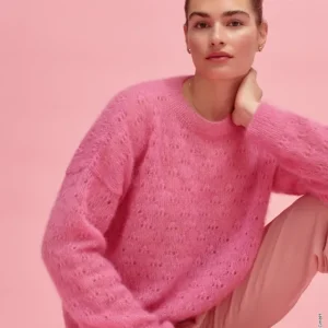 Schnäppchen Flauschiger Ajourpulli aus Silkhair