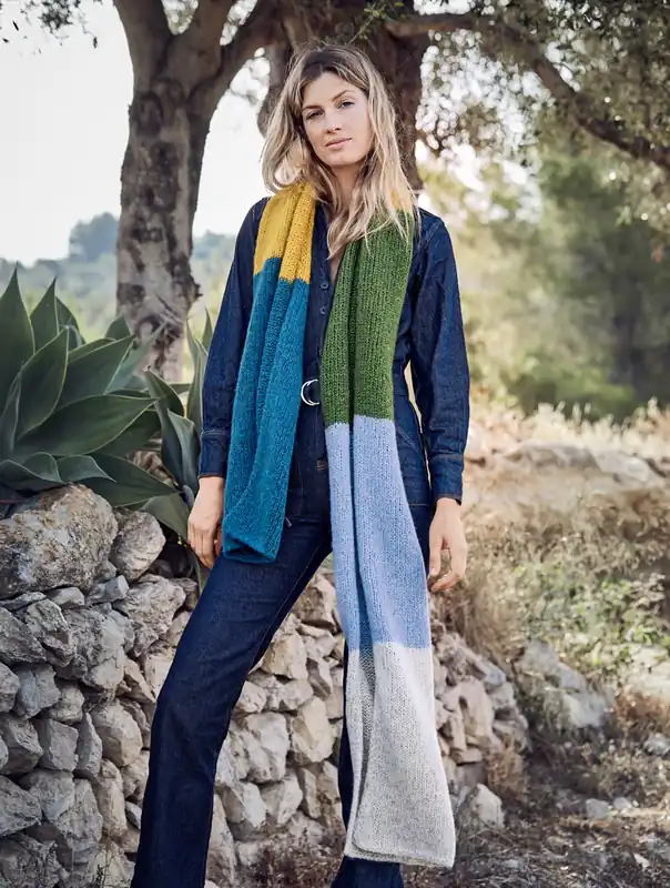 Top-Qualität Colourblocking-Schal aus Brigitte No. 2