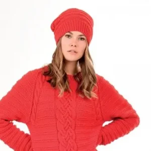 Mütze (IV) Zopfmuster aus Kaschmerin Online Kaufen