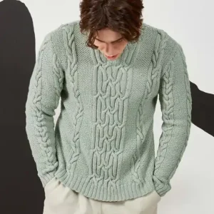 Jetzt Bestellen Herrenpullover mit Zopfmuster aus Merino 120