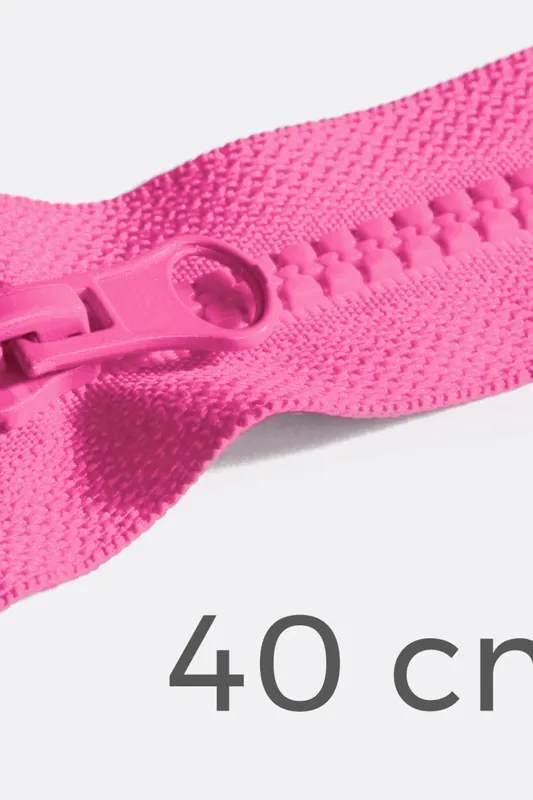 Reißverschluss teilbar 40cm Pink B47 Hochwertig