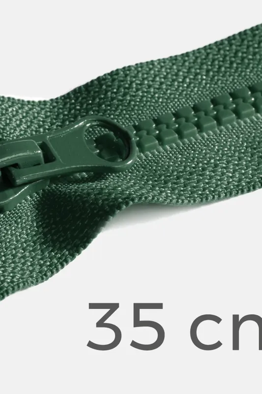 Reißverschluss teilbar 35cm Dunkelgrün D190 Kostenloser Versand