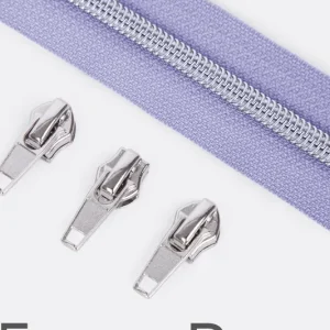 Expressversand Reißverschluss Metallisiert Silber 6,5mm Helles Flieder D268