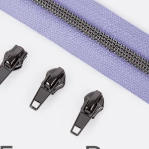 Gratis Versand Gunmetal Reißverschluss 6,5mm Helles Flieder D268 3m lang