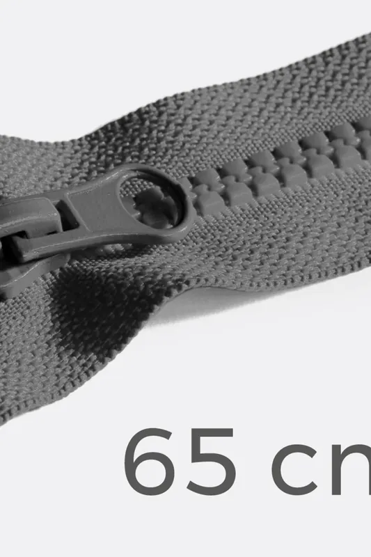 Rabatt Reißverschluss teilbar 65cm Dunkelgrau D306