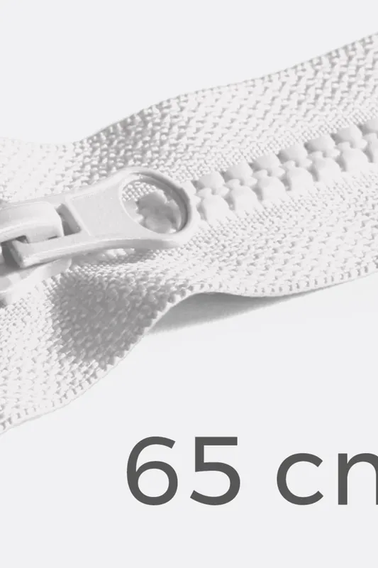 Reißverschluss teilbar 65cm Weiß B3 Bestpreis