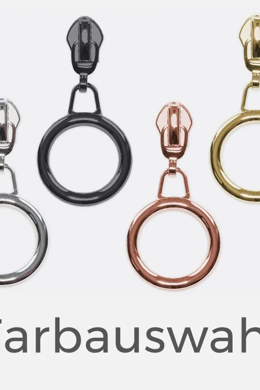 Zipper mit Ring-Anhänger für 4mm Raupe 4 Stück Super-Preis