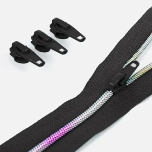 Regenbogen Reißverschluss 4mm Raupe Schwarz B5 3m lang Meistverkauft