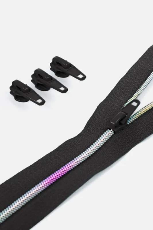 Regenbogen Reißverschluss 4mm Raupe Schwarz B5 3m lang Meistverkauft