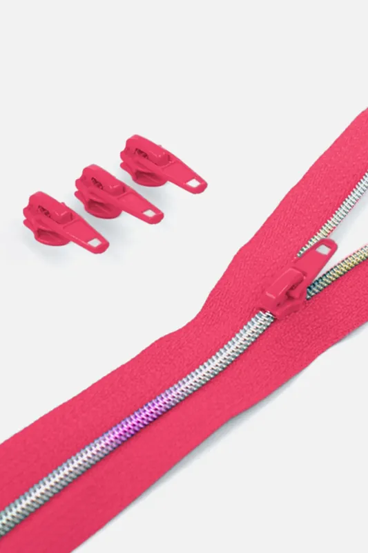 Finale Aktion Regenbogen Reißverschluss 4mm Raupe Pink B47 3m lang