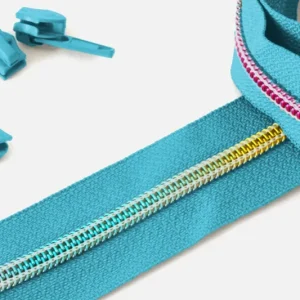 Ab Werk Regenbogen Reißverschluss 6,5mm Raupe Türkisblau B46 3m lang