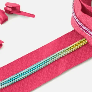 Rabatt Regenbogen Reißverschluss 6,5mm Raupe Pink B47 3m lang