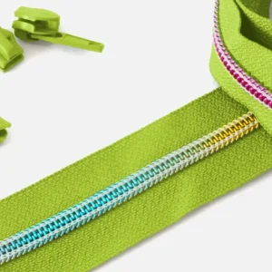 Regenbogen Reißverschluss 6,5mm Raupe Apfelgrün B44 3m lang Rabatt