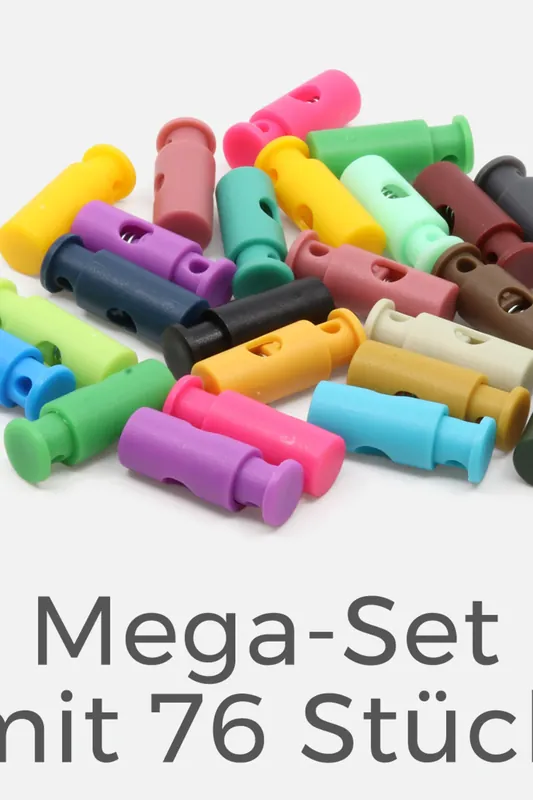 Kordelstopper 1-Loch Mega-Set mit 38 Farben 76Stück Sofort Bestellen