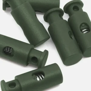 Sonderaktion Kordelstopper 1-Loch Dunkelgrün D190 6Stück