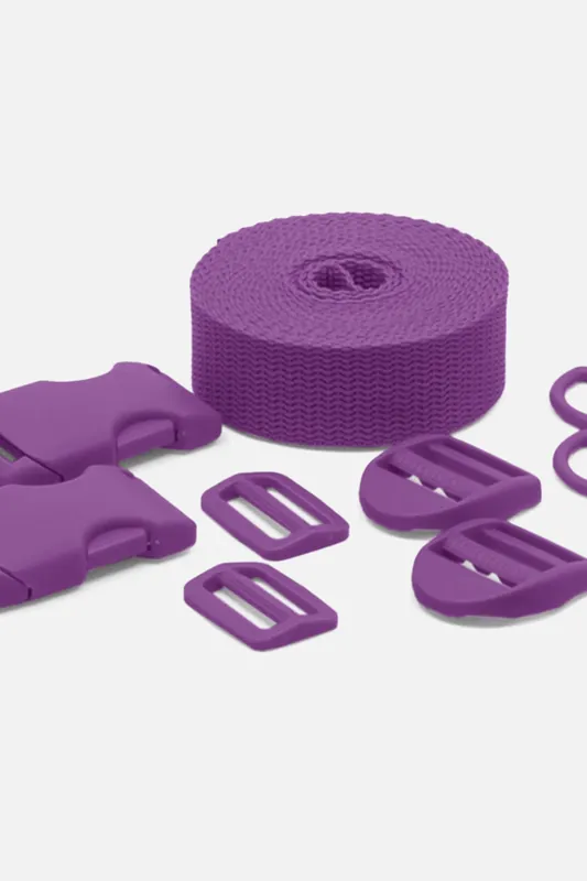 Mega-Angebot Kunststoff Zubehör Set mit 3m Gurtband Lila B41