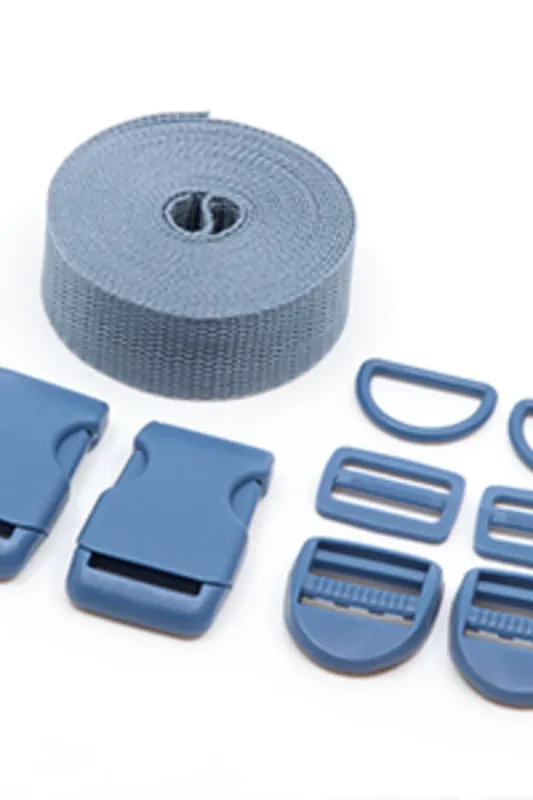 Kunststoff Zubehör Set mit 3m Gurtband Jeansblau D240 Jetzt Kaufen