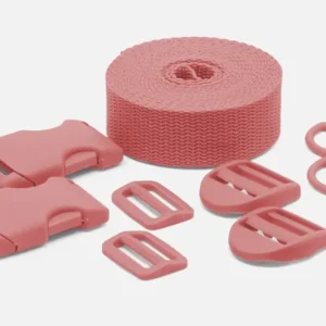 Solange Der Vorrat Reicht Kunststoff Zubehör Set mit 3m Gurtband Altrosa D213