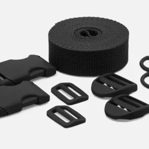 Kunststoff Zubehör Set mit 3m Gurtband Schwarz B5 Rabatt