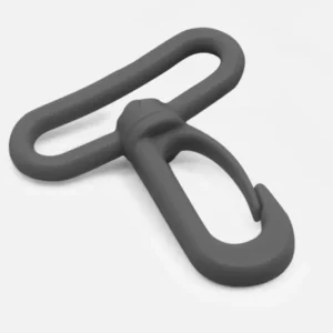 Karabiner Kunststoff 38mm Dunkelgrau D306 4Stück Zertifiziert