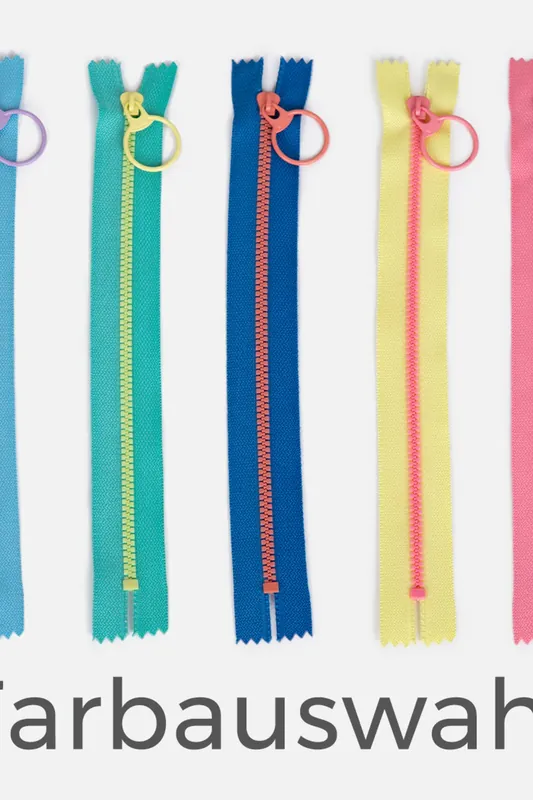 Geprüft Reißverschluss Multicolor mit Ring 30cm lang