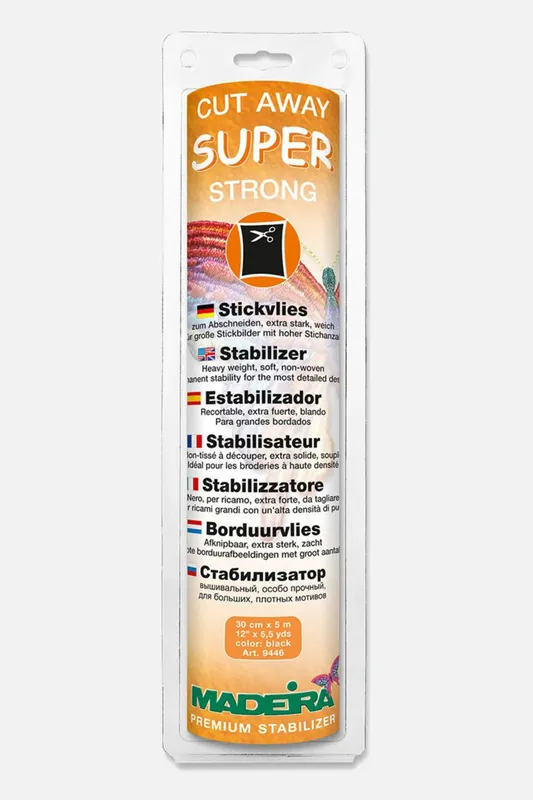 Highlight Madeira Stickvlies Super Strong Schwarz 30cm breit 5m Rolle