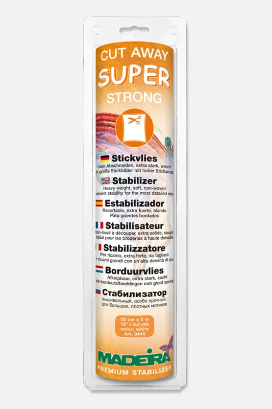 Premium Madeira Stickvlies Super Strong Weiß 30cm breit 5m Rolle