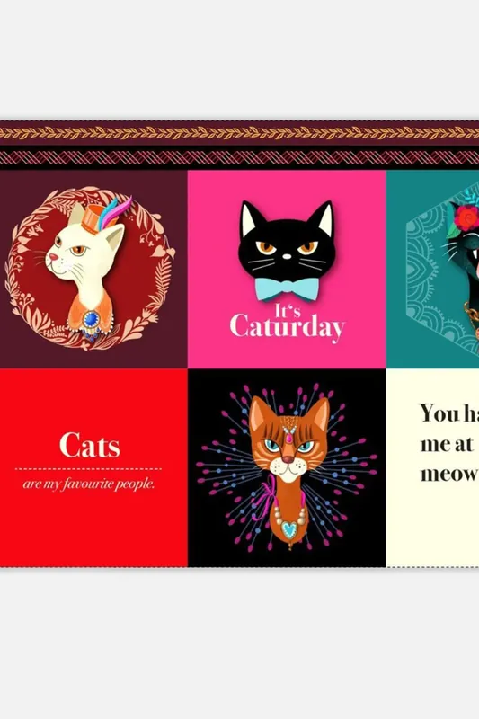 Bio-Canvas Panel „Cat Cuteness“ Multicolor Neu