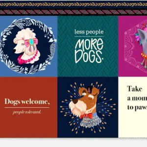 Bio-Canvas Panel "Dogs are Diamonds" Multicolor Limited Edition