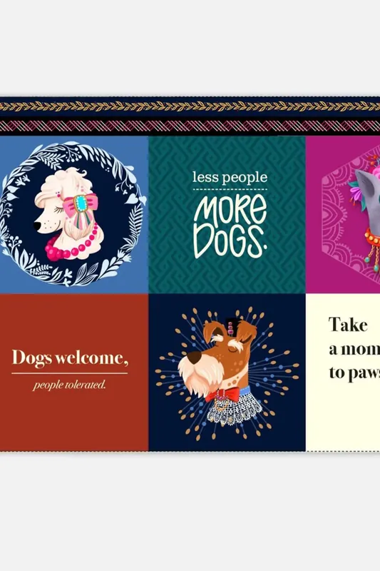 Bio-Canvas Panel „Dogs are Diamonds“ Multicolor Limited Edition