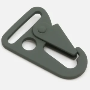 Echt Metall Karabiner "Hook" 25mm Dunkelgrün D190