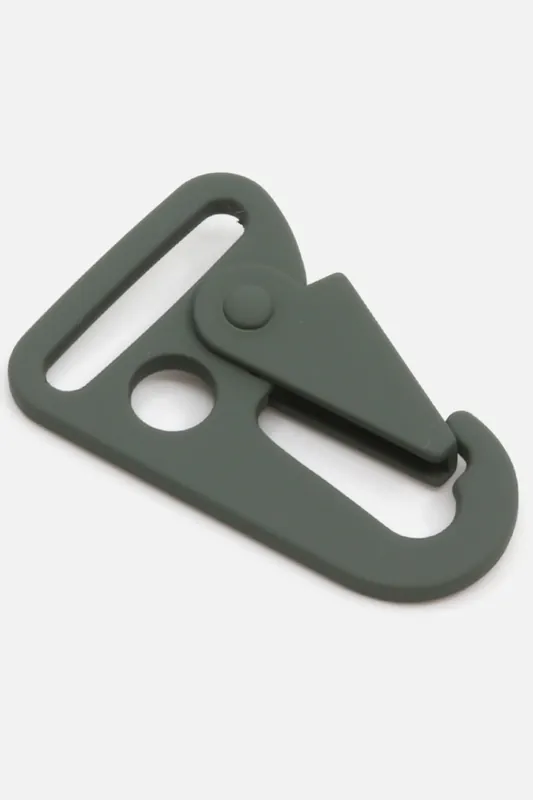 Echt Metall Karabiner „Hook“ 25mm Dunkelgrün D190