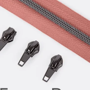 Top-Preis Reißverschluss Gunmetal 6,5mm Altrosa D213 3m lang