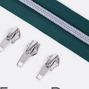 Top-Angebot Reißverschluss Metallisiert Silber 6,5mm Petrol D103