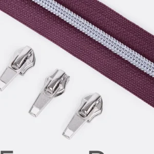 Neu Reißverschluss Metallisiert Silber 6,5mm Beere D230