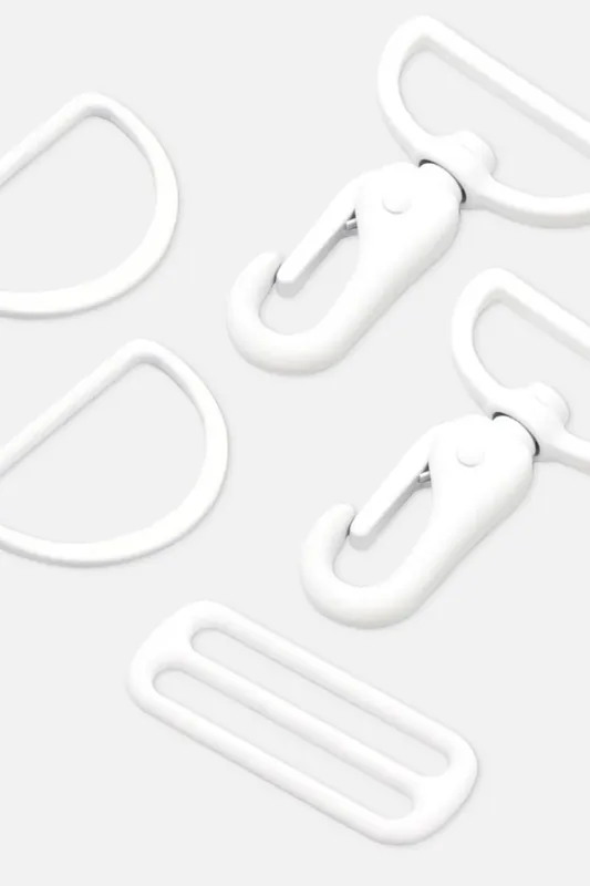 Metall Taschenzubehör-Set 40mm Weiß B3 Direktkauf