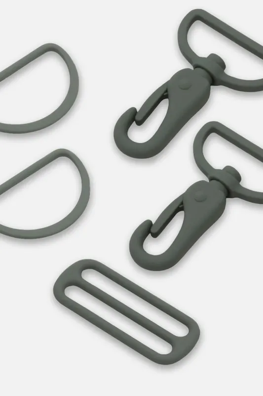 Angebot Metall Taschenzubehör-Set 40mm Dunkelgrün D190