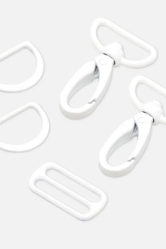 Metall Taschenzubehör-Set 25mm Weiß B3 Original