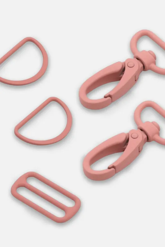 Metall Taschenzubehör-Set 25mm Altrosa D213 Knallerangebot