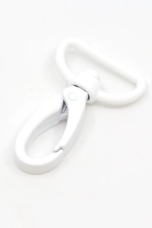 Preiswert Metall Taschenkarabiner 25mm Weiß B3