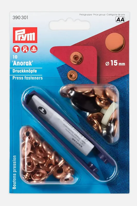Geld-Zurück-Garantie Anorak Druckknöpfe Kupfer 15mm