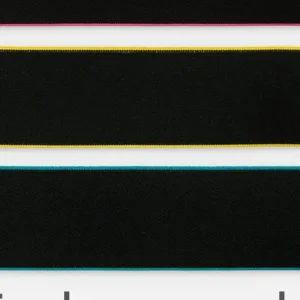 Gummiband Schwarz mit farbigem Rand 40mm Meterware Billig