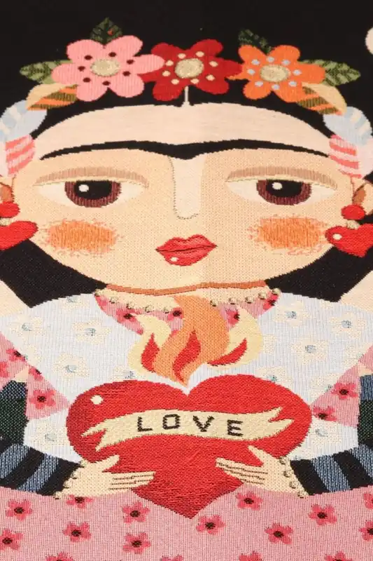 Exklusiv Gobelin Panel „Blumenmädchen“ Schwarz